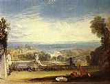 Joseph Mallord William Turner View from the Terrace of a Villa at Niton, Isle of Wight from sketches by a lady painting